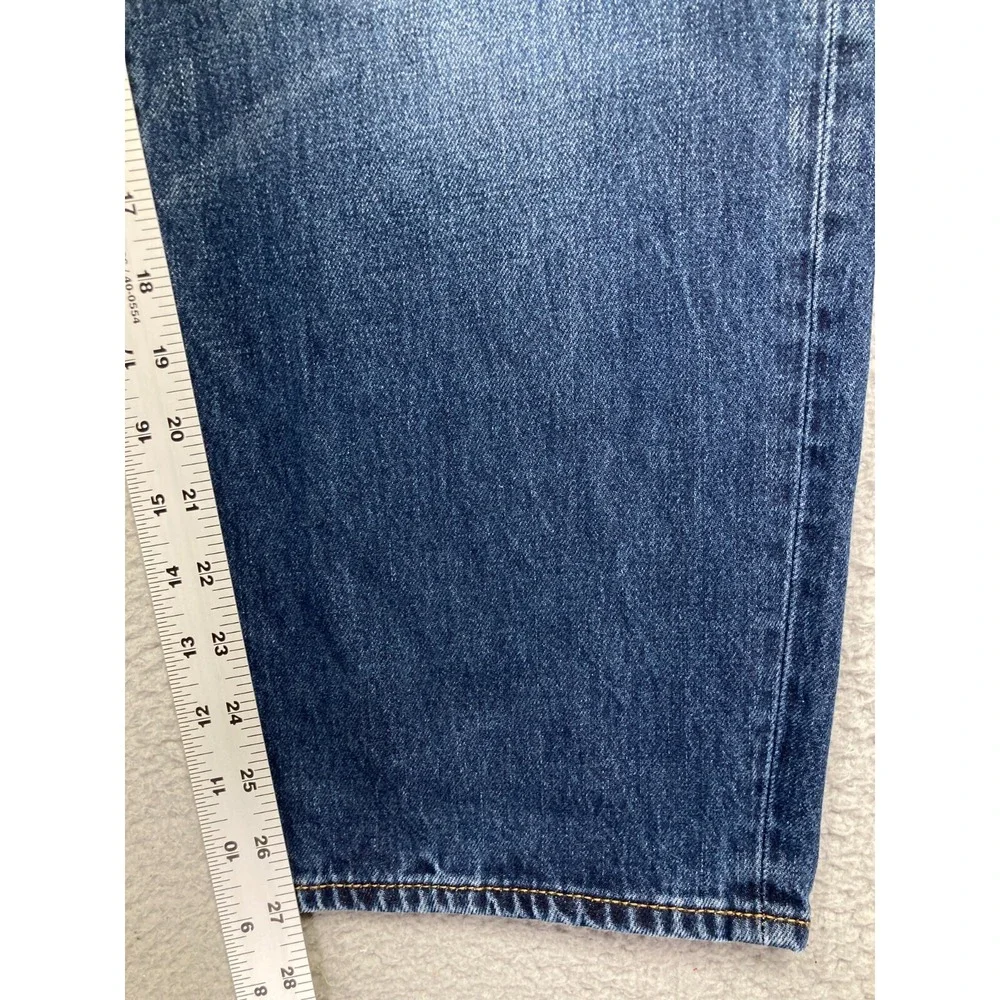 Lands' End Jeans Mens 37x27 Blue Straight Traditional Fit Elastic Stretch‎ Waist